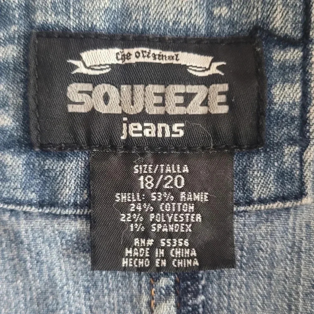 Squeeze Jeans Vintage Embellished Denim Blazer Jacket - Size 18 - Picture 9 of 10